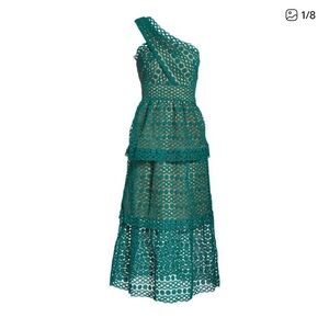 Self-Portrait Green Midi Dress